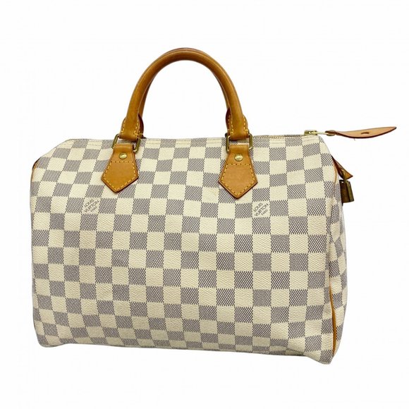 LOUIS VUITTON White Damier Speedy 30 Bag - Picture 1 of 13